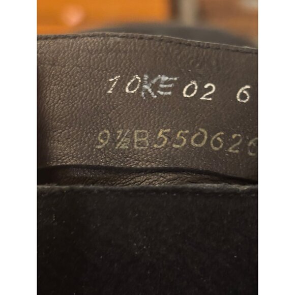 Crown Europa Navy Knee-High Suede Boots With Embroidered Detail Block Heel - Picture 7 of 12